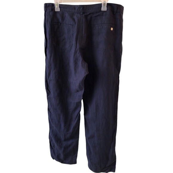 Lilly Pulitzer Breeta Linen Trousers True Navy Size 16 Style #013056 NWT - Picture 3 of 8